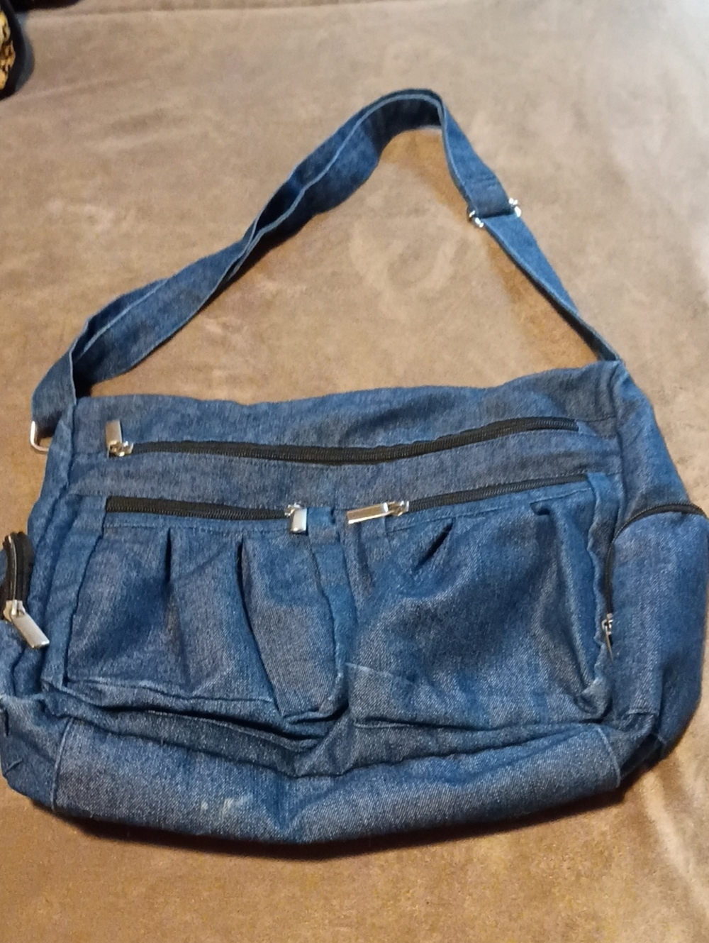 Gold Coast Casual Blue Denim Shoulder Bag